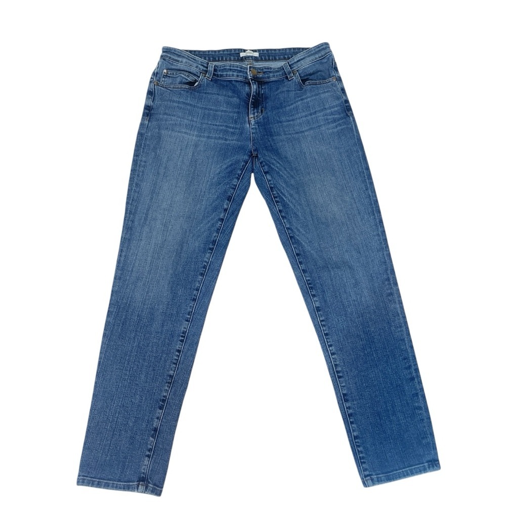 Eileen Fisher Organic Cotton Classic‎ Straight Blue Denim Ankle Jeans Size 8